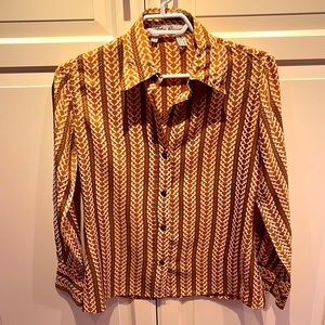 VINTAGE FERRAGAMO 100% silk blouse.